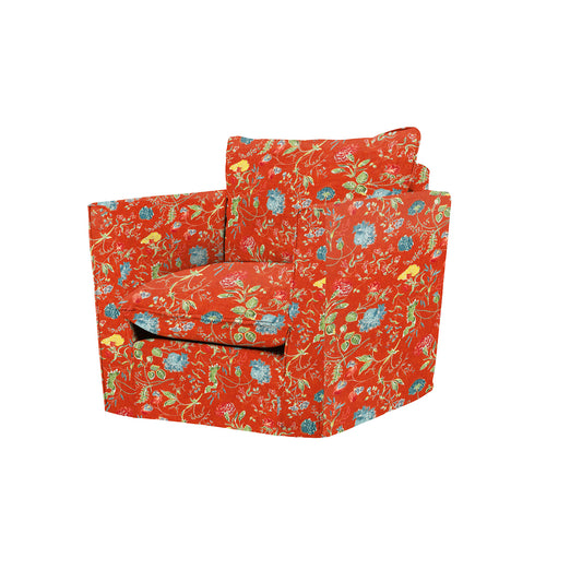 Coco Chair with Self Piped Knife Edge cushion in Andrew Martin Wildwood Pumpkin - Made To Order