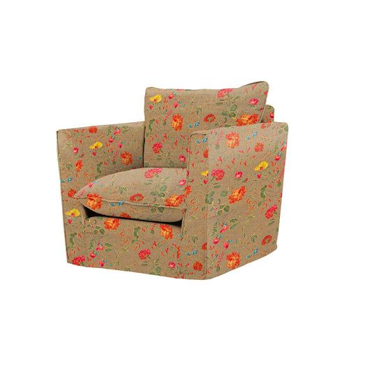 Coco Chair with Self Piped Knife Edge cushion in Andrew Martin Wildwood Twig - Made To Order
