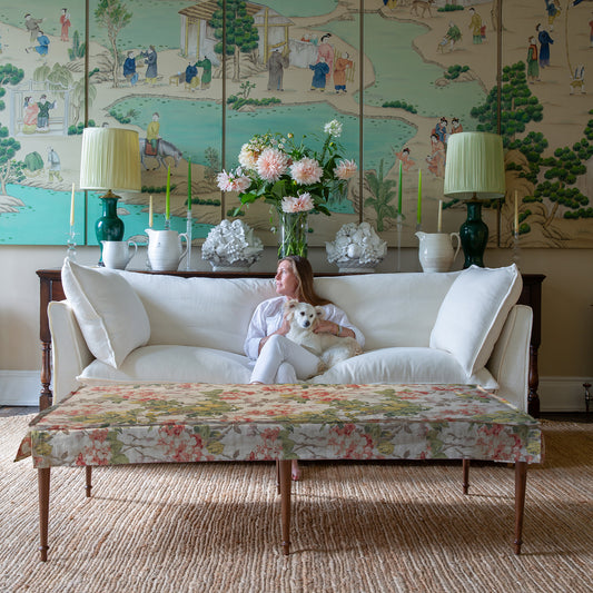 Coco Large Coffee Table in Andrew Martin Midsummer Stone - Made to Order