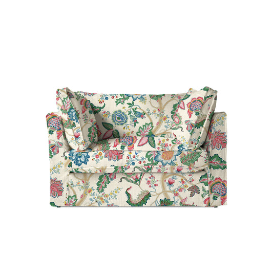 Coco Loveseat with Box Edge cushion in Kitty Spring Green - Made to order