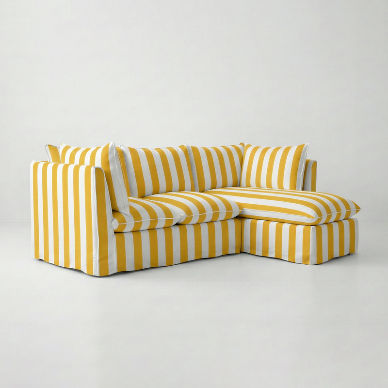 Coco L-Shaped Sofa with Chaise in Customer's Own Material - Made to Order