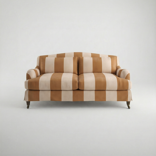 Felix Loose Cover 2.5 Seater Sofa in Caramel Stripe - front