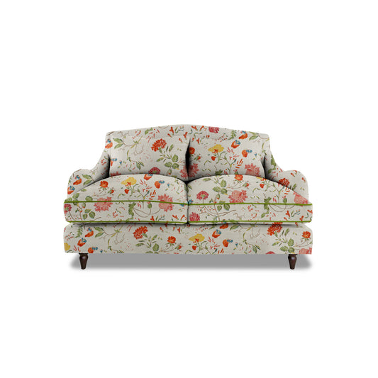 Isobel 2 seater sofa in Natural Linen Wildwood Ivory with Velvet Trim