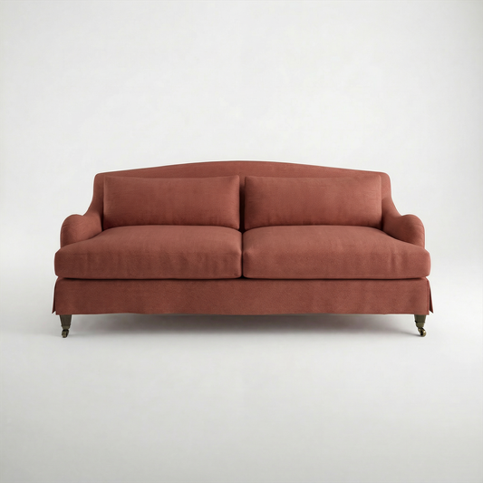 Felix Loose Cover 3 Seater Sofa in Cotton Linen Marigold - Made to Order - front