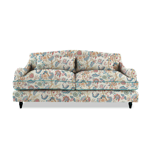Isobel 3 seater sofa in Kitty Indian Summer with Velvet Trim