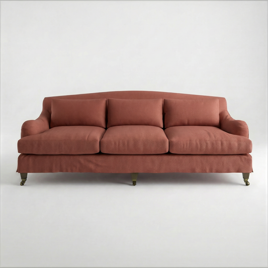 Felix Loose Cover 4 Seater Sofa in Cotton Linen Marigold - Made to Order - front