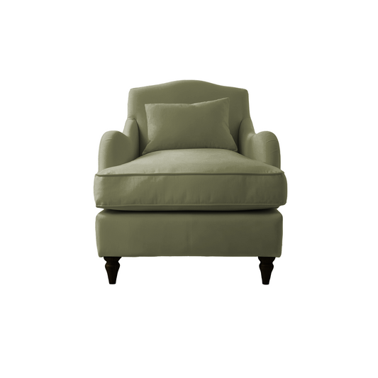 Isobel Armchair with Fixed Back in Sage Linen