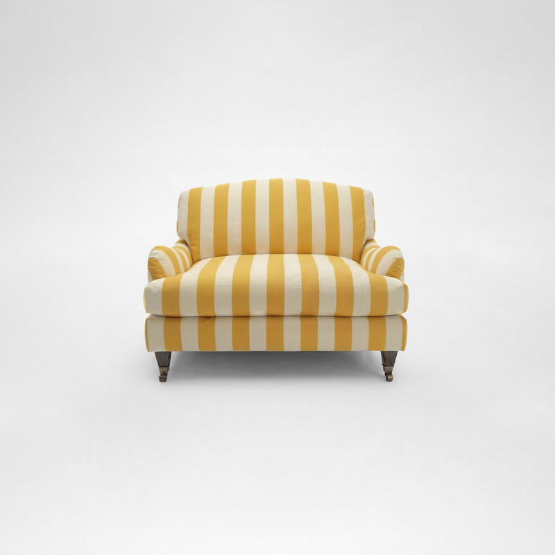 Isobel Loveseat with Big Back Cushion in Dandelion Stripe