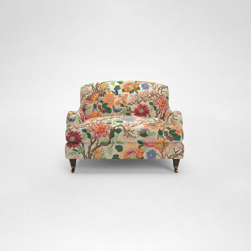 Isobel Loveseat with Big Back Cushion in Magnolia Cream Blue