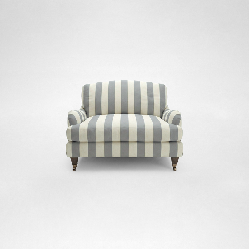 Isobel Loveseat with Big Back Cushion in Garden Grey Stripe