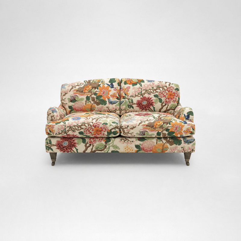 Isobel 2 seater sofa with Big Back Cushion in Magnolia Cream Blue
