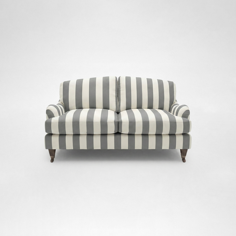 Isobel 2 seater sofa with Big Back Cushion in Garden Grey Stripe