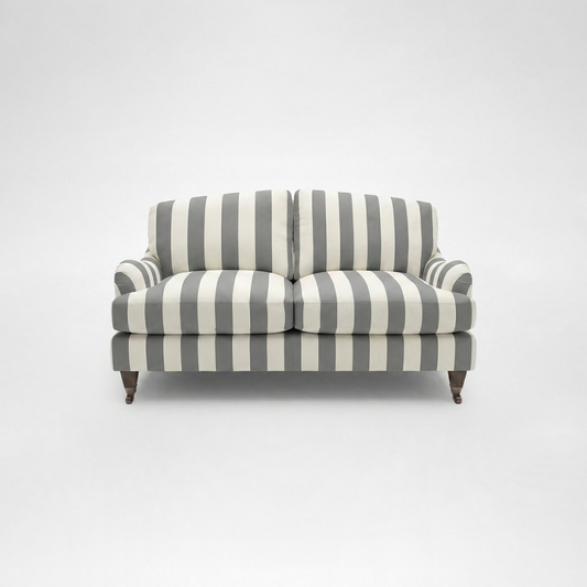 Isobel 2 seater sofa with Big Back Cushion in Garden Grey Stripe