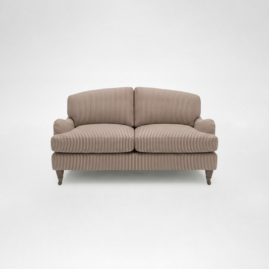 Isobel 2 seater sofa with Big Back Cushion in Narrow Chocolate Stripe