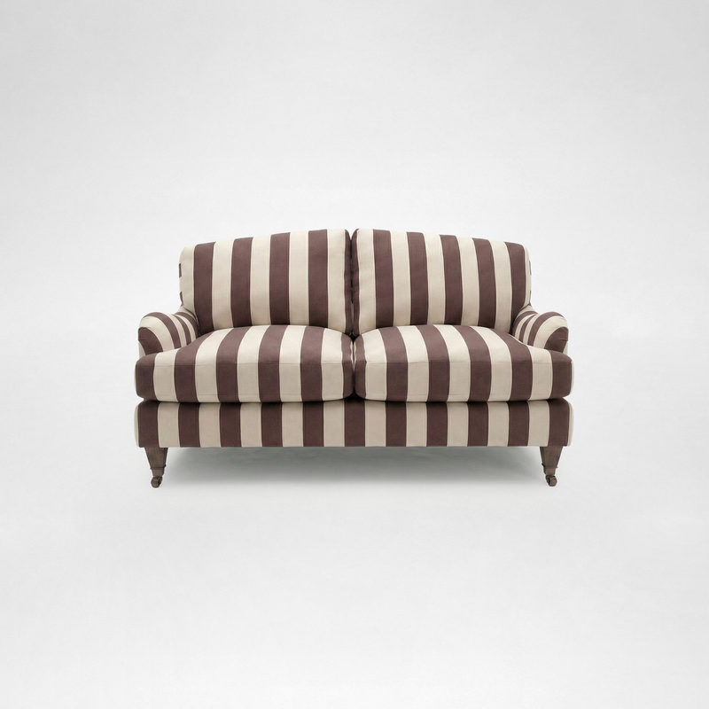 Isobel 2 seater sofa with Big Back Cushion in Chocolate Stripe