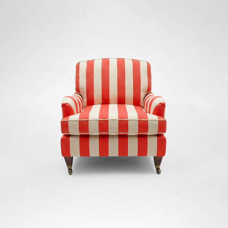 Isobel Armchair with Big Back Cushion in Petunia Stripe