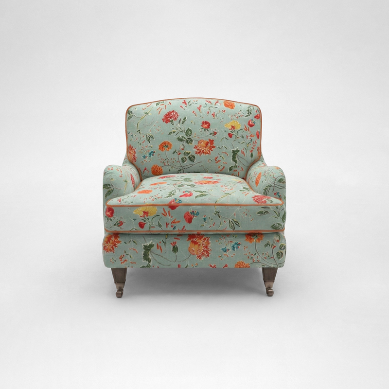 Isobel Armchair with Big Back Cushion in Wildwood Duck Egg