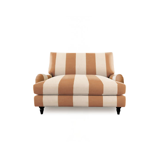 Isobel Loveseat with Big Back Cushion in Caramel Stripe