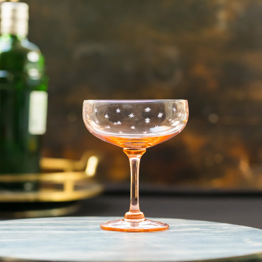 Four Rose Cocktail Glasses with Stars Design by Vintage List