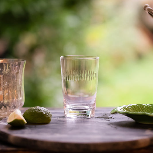 Six Tumblers with Spears Design by Vintage List