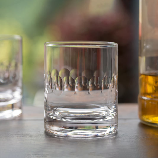 Two Whisky Glasses with Lens Design by Vintage List
