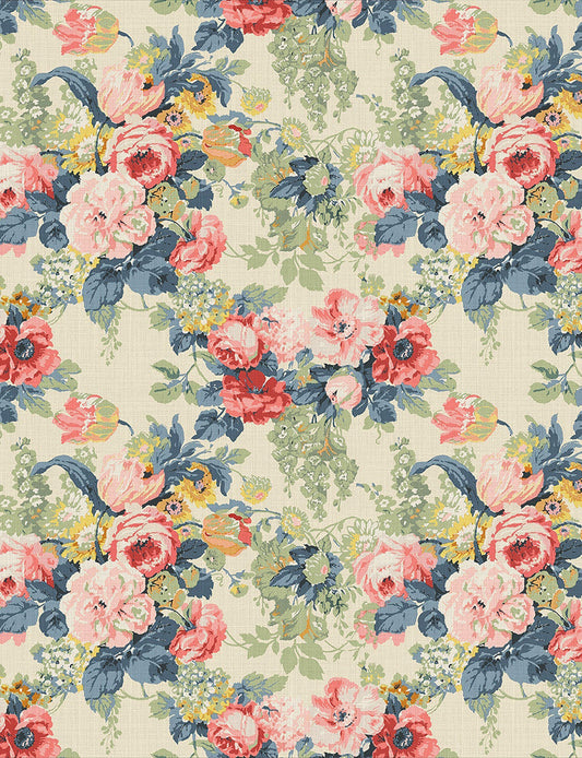English Garden - Albertine - Indigo Pink Fabric Sample