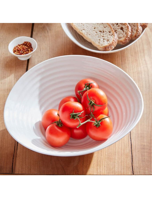 White Porcelain Large Salad Bowl