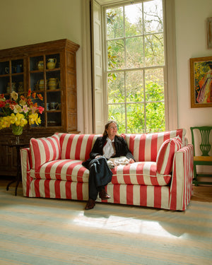 Cocobella 3 Seater Sofa in Petunia Red Stripe
