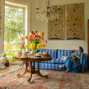 Cocobella 2.5 Seater Sofa in Coastal Blue Stripe