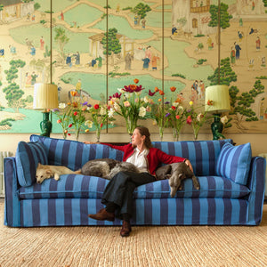 Cocobella 2.5 Seater Sofa in Coastal Blue Stripe