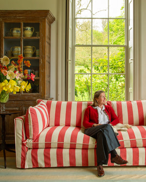 Cocobella 3 Seater Sofa in Petunia Red Stripe