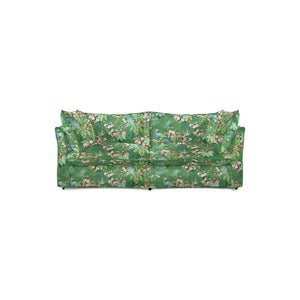 Coco 2.5 seater sofa with Knife Edge cushion in Belleville Juniper with Velvet Trim - Made to Order