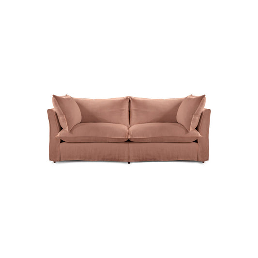 Coco 2.5 seater sofa with Knife Edge cushion in Roseberry Linen - Made to Order