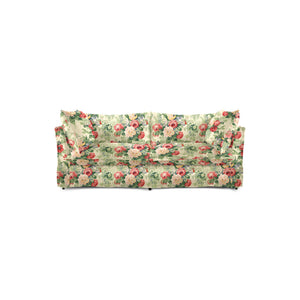 Coco 2.5 seater sofa bed with Knife Edge cushion in English Garden Classic Rose - Made to Order