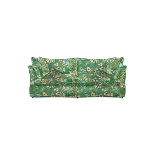 Coco 2.5 seater sofa with Knife Edge cushion in Belleville Juniper with Velvet Trim - Made to Order (Available for quick ship)