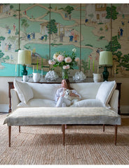 Coco Small Coffee Table Self Piped in Andrew Martin Peony Cloud - Made to Order