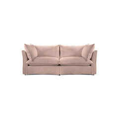 Coco 2.5 seater sofa with Knife Edge cushion in Dusky Pink Linen - Made to Order