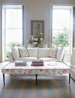 Coco Large Coffee Table Contrast Piped in Andrew Martin Wildwood Ivory - Made to Order