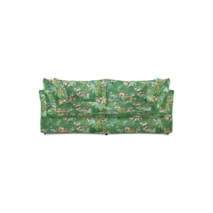 Coco 2.5 seater sofa with Knife Edge cushion in Belleville Juniper with Velvet Trim - Made to Order