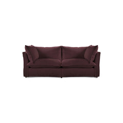 Coco 2.5 seater sofa with Knife Edge cushion in Damson Linen - Made to Order