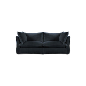 Coco 2.5 seater sofa with Knife Edge cushion in Midnight Linen - Made to Order