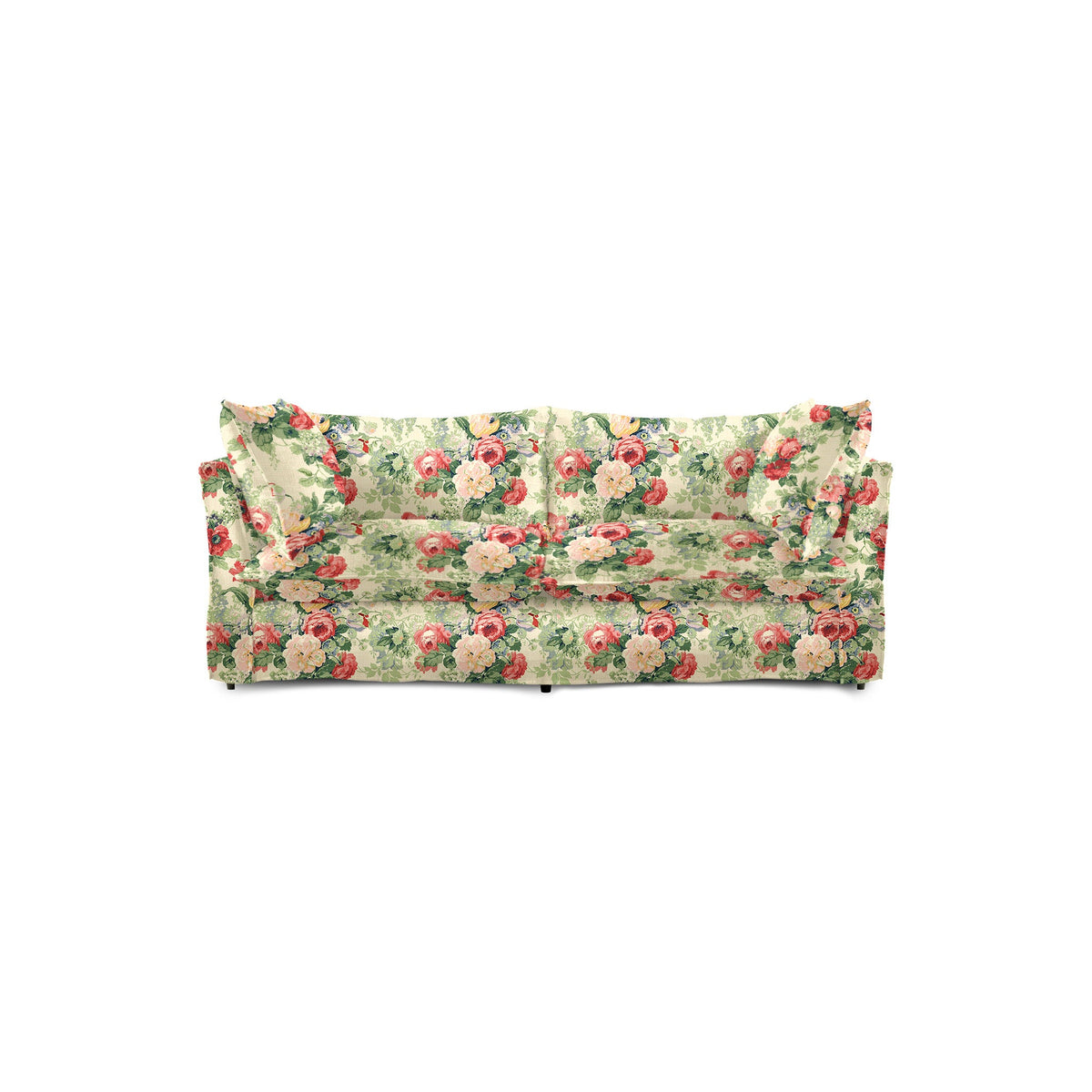 Coco 2.5 seater sofa with Knife Edge cushion in English Garden Classic Rose - Made to Order