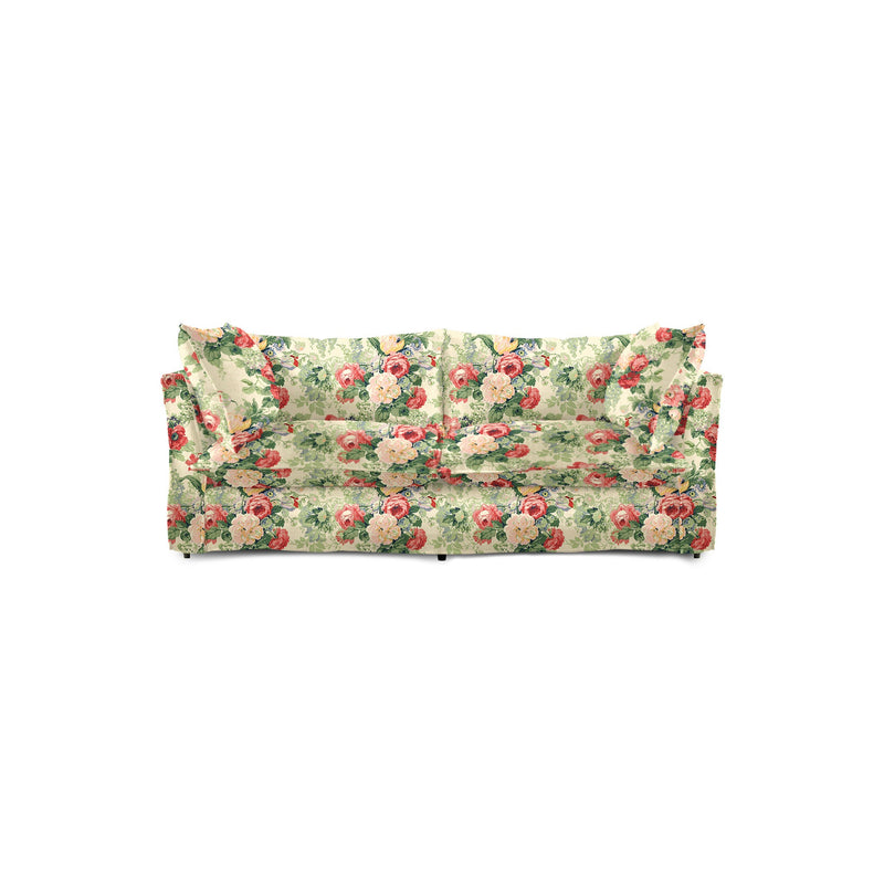 Coco 2.5 seater sofa with Knife Edge cushion in English Garden Classic Rose - Made to Order