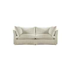 Coco 2.5 seater sofa with Knife Edge cushion in Ivory Linen - Made to Order
