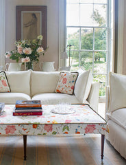Coco Large Coffee Table Contrast Piped in Andrew Martin Wildwood Ivory - Made to Order