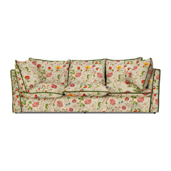 Coco 3.5 seater sofa with Contrast Piped Knife Edge cushion in Andrew Martin Wildwood Ivory - Available for Quick Ship