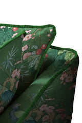 Coco 2.5 seater sofa with Knife Edge cushion in Belleville Juniper with Velvet Trim - Made to Order