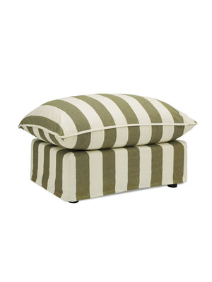 Cocobella Footstool in Spring Green Stripe