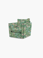 Cocobella Armchair in Belleville Juniper with Pine Velvet Trim
