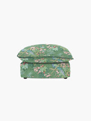 Cocobella Footstool in Belleville Juniper with Pine Velvet Trim